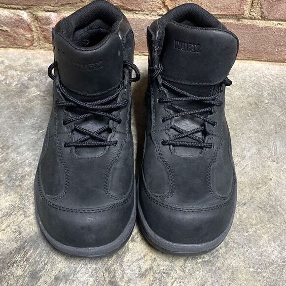 Red Wing Worx Black Leather Waterproof Lace Up Safety Toe Boot Size 8 NEW - Picture 3 of 9